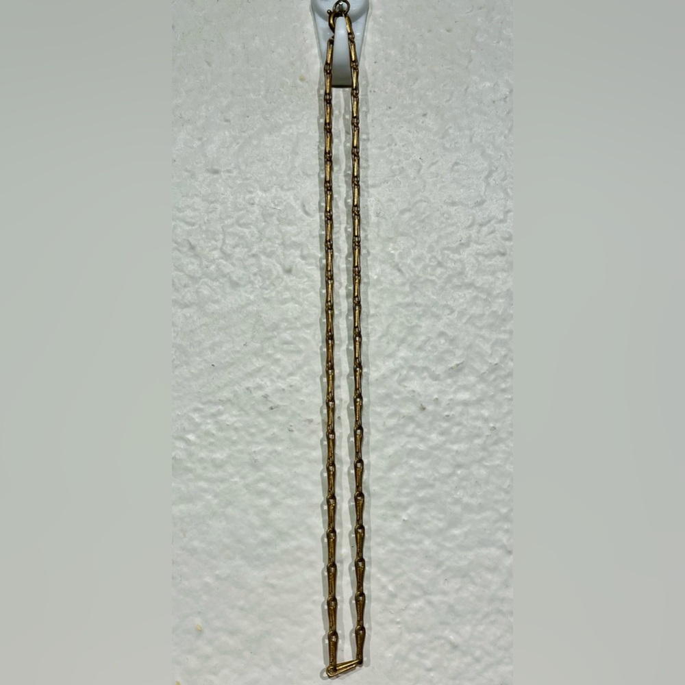 Vintage Gold Tone Bar Chain Link Necklace
